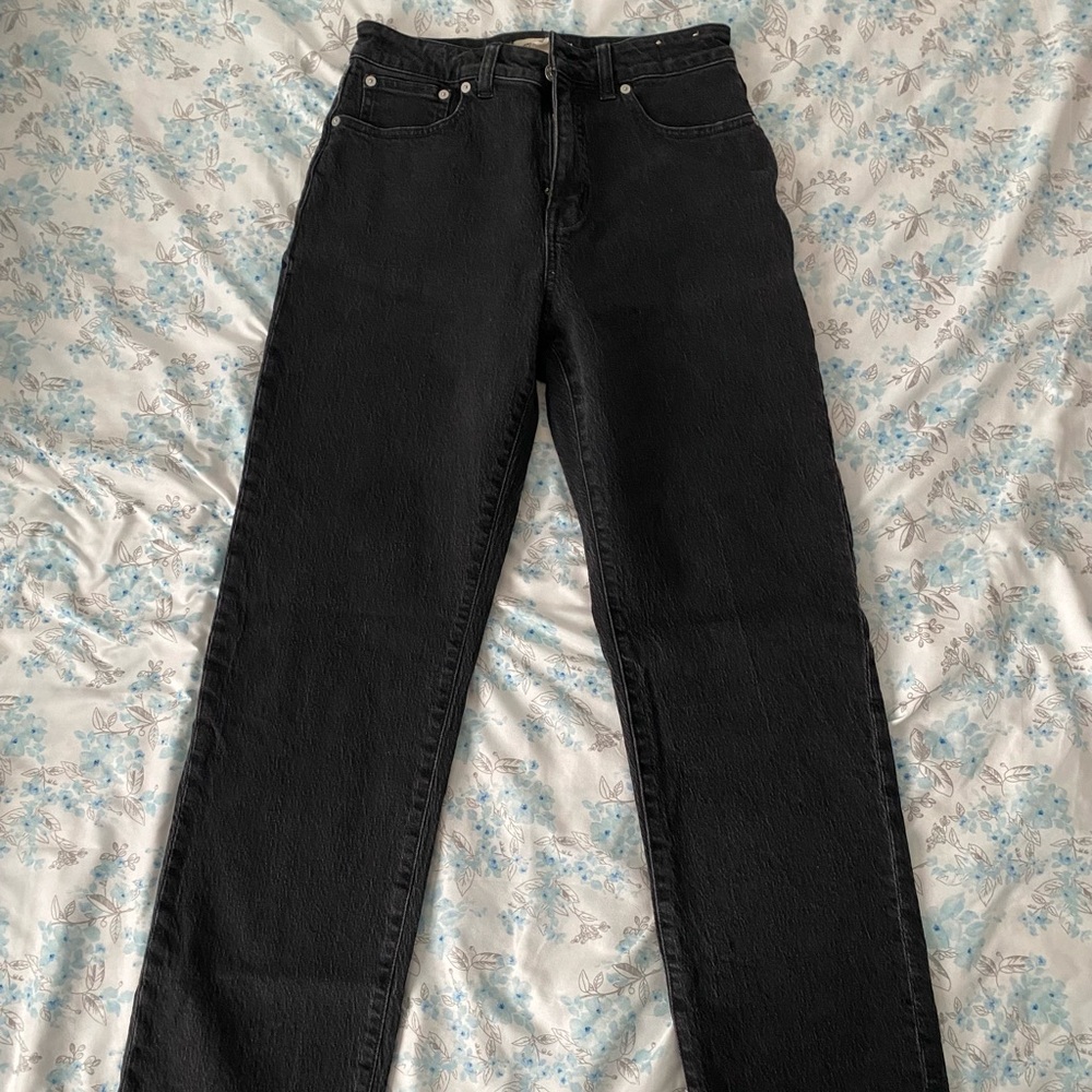 Madewell Black Denim Curvy 90’s Straight Jeans